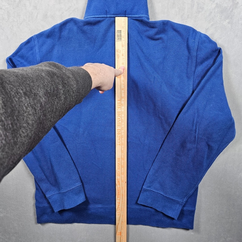 Polo Ralph Lauren Sweatshirt Mens Large Blue 1/4 Zip Pockets Cotton Pullover - Picture 10 of 12